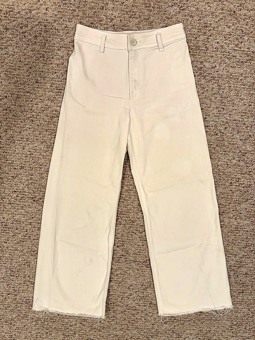 Zara Wide Leg Pants in White sz 8